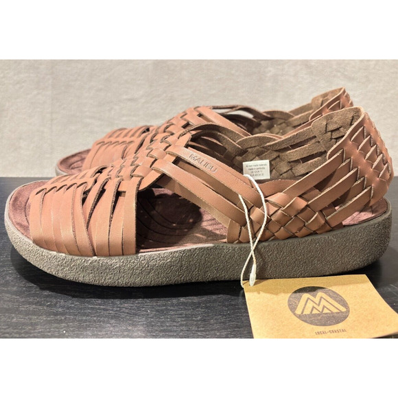 MALIBU SANDALS Canyon Vegan Leather Rubber Bison Brown Men's Size 12 - Picture 5 of 10